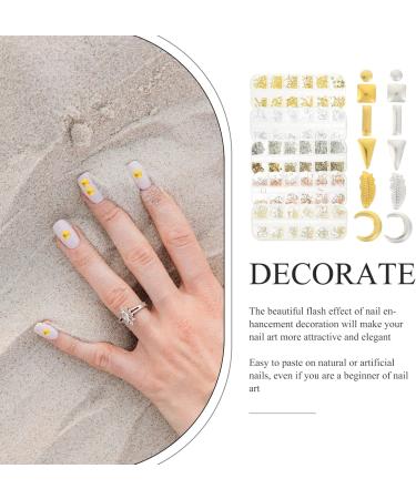 Beavorty 5 Boxes metal nail decoration rhinestones for nails Unique nail decor DIY rhinestones for crafts nail art jewel stickers manicure kit manicure metal decor jewelry pp the circle 3d - Buy Online on SooperMarket.com