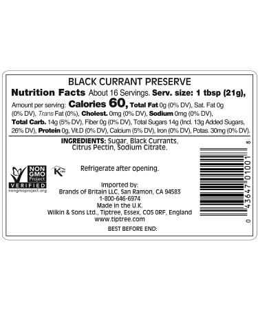 Tiptree Black Currant Preserve 12oz Jar - Pack of 1 | Black Currant Spread - Buy Online on SooperMarket.com