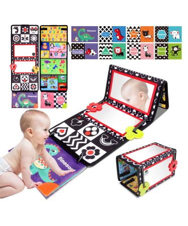 Venditer baby mirror toys baby toys 0-9 months foldable baby proneive toy children's mirror toys with black white contrast pattern educational toy for newborn toddlers