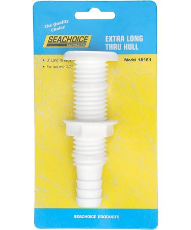 Seachoice 3/4 ID Polypropylene Extra Long Thru-Hull Connector - White Finish - Buy Online on SooperMarket.com