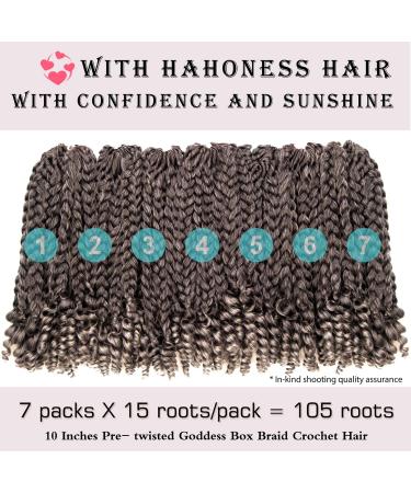 7 Packs 10 Goddess Box Braid Crochet Hair with Toni Curl Ends - Ombre Gray Bohemian Box Braids for Black Women & Kids - 105 Strands T1B/Gray - Buy Online on SooperMarket.com