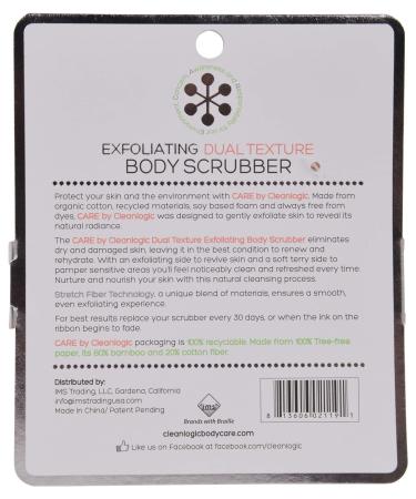 CleanLogic Dual Texture Body Exfoliator - Certified Organic - Pack of 6 - Buy Online on SooperMarket.com