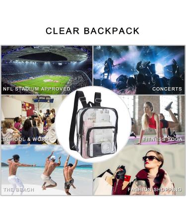 Cute Clear Mini Backpack - Stadium Approved Waterproof Lightweight Bag for Travel, Work, Concerts & Events (Black) - Buy Online on SooperMarket.com