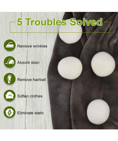 Sopito XL Wool Dryer Balls - 6pcs Set | Reduce Drying Time & Wrinkles | Static & Tangle-Free Laundry | Softens Fabric & Fluffs Clothes | Premium Natural Wool - Buy Online on SooperMarket.com