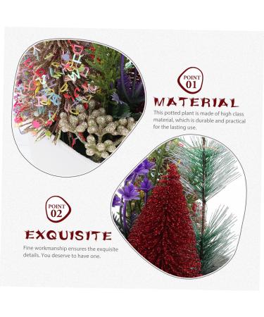 HOMSFOU 5pcs Christmas Simulation Potted Plant Tiny Christmas Tree Christmas Pine Tree Artificial Plant for Desk Decor Fake Plant Christmas Plant Decoration Small Plant Plastic Office Mini Goldenx5pcs 21X11cmx5pcs - Buy Online on SooperMarket.com