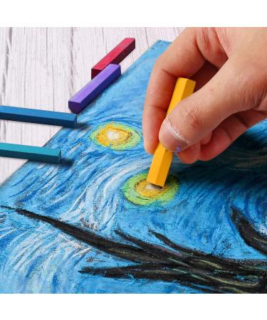 LOONENG Non-Toxic Soft Pastels Chalk - 24 Assorted Colors for Crafts, Drawing, Blending, Shading - Buy Online on SooperMarket.com