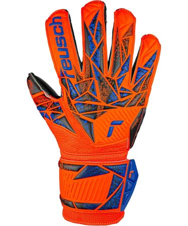 Reusch Unisex Youth Attrakt Silver Junior Goalkeeper Gloves - Size 6 | Orange-Blue-Black - International Shipping Available - Buy Online on SooperMarket.com