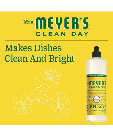 Mrs. Meyer's Clean Day Liquid Dish Soap - Honeysuckle Scent 16 oz | Eco-Friendly & Biodegradable Dishwashing Liquid - Buy Online on SooperMarket.com