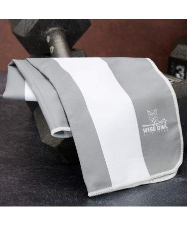 Wise Owl Outfitters Quick Dry Microfiber Beach and Yoga Towel 2PK - Grey Small Towel for Beach, Pool, Yoga, Swim - Ideal for Hand, Face, and Body - Buy Online on SooperMarket.com