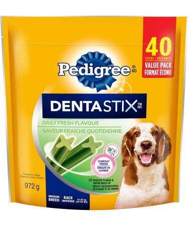 PEDIGREE DENTASTIX Oral Care Adult Dog Treats for Medium Dogs - Fresh Flavour 40 Sticks + Beef 40 Sticks Fresh 40 Count (Pack of 2) Treats + Treats for Medium Dogs - Beef - Buy Online on SooperMarket.com