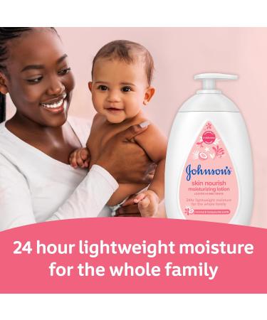 Johnson's Skin Nourish Moisturizing Baby Lotion - Coconut & Honeysuckle Scent Hypoallergenic Gentle & Lightweight for Babies Kids & Adults - 16.9 fl. oz - Buy Online on SooperMarket.com