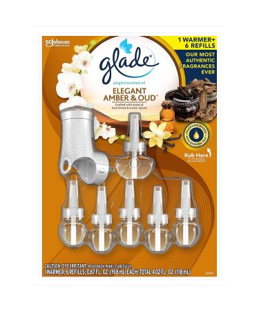 Glade Elegant Amber & Oud PlugIns Scented Oil Air Freshener Refills with Warmer