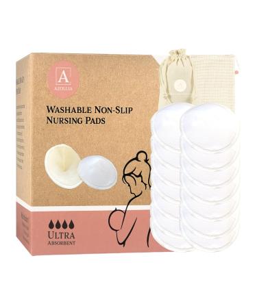 Non-Slip Nursing Pads 14 Washable Organic Cotton Leakproof Breast Pads Reusable Soft Absorbent Dry and Eco-Friendly Breastfeeding Essentials Medium