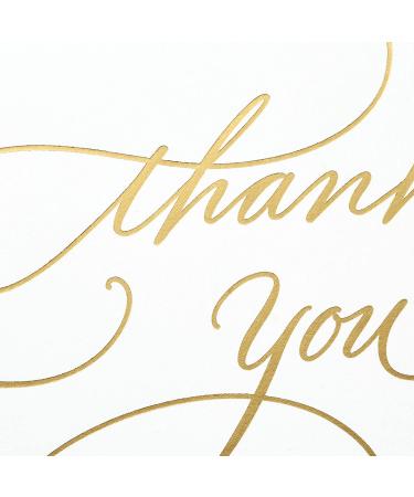 Gold Foil Script Hallmark Wedding Baby Shower Bridal Shower Thank You Cards - 100 Notes and Envelopes - Buy Online on SooperMarket.com