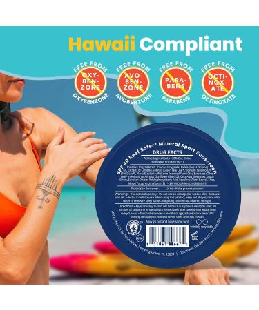 STREAM2SEA Sunscreen Balm SPF 40 - Reef Safe Biodegradable Mineral Sunscreen Unscented Travel Size with Zinc Oxide 2.8 oz - Buy Online on SooperMarket.com