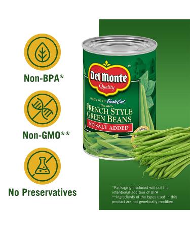 Del Monte Fresh Cut Blue Lake French Style Green Beans - No Salt Added (12 Pack, 14.5 oz Can) - Buy Online on SooperMarket.com
