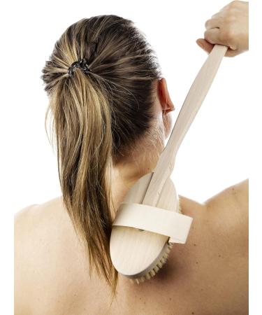 REMOS Natural Bristles Bath & Back Brush with Removable Beechwood Handle - Eco-Friendly Body Care - Buy Online on SooperMarket.com