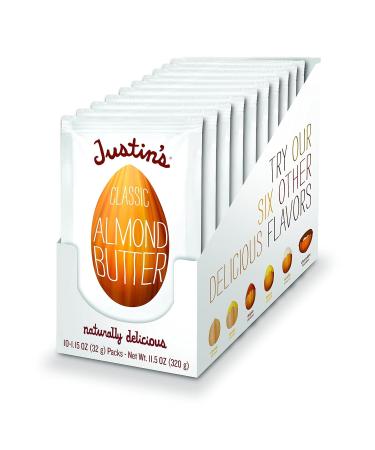 JUSTIN'S Classic Gluten-Free Almond Butter Squeeze Packs, 1.15 Ounce (10 Pack)