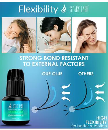 Stacy Lash Extra Strong Evolution Advanced Eyelash Extension Glue - 1 Sec Drying - 6 Weeks Retention - Professional Use Only - Black Adhesive - Buy Online on SooperMarket.com