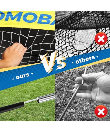 Folding Pop Up Soccer Goals Set 2 Pack - Portable Nets with Carrying Bag for Kids Indoor & Outdoor Games - Yellow & Blue - Buy Online on SooperMarket.com