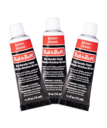 AMACO Rub n Buff Wax Metallic Finish -3 Rub n Buff Ebony 15ml Tubes - Versatile Gilding Wax for Finishing Furniture Antiquing and Restoration - Rub and Buff ColorsSet of Three