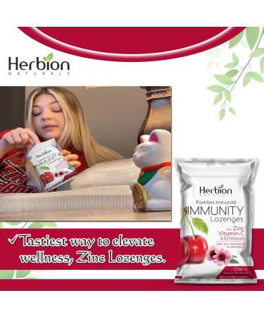 Herbion Naturals Immunity Lozenges - Zinc Vitamin-C & Echinacea - 5 Packs 25ct Each - Delicious Cherry Flavor - For Adults & Kids 6+ - Buy Online on SooperMarket.com