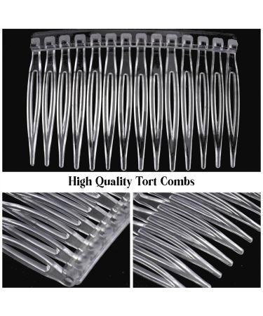 Set of 4 Tort Plain Hair Combs 7cm French Side Combs - White | Strong Hold Hair Clips for Girls & Women - Buy Online on SooperMarket.com