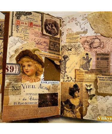 Vilikya Vintage Junk Journal Supplies - Coffee Dyed Decoupage Paper for Scrapbooking and Journaling - 41pcs - Buy Online on SooperMarket.com
