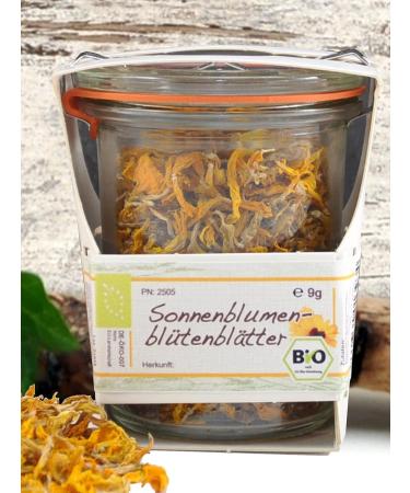 Premium Edible Organic Flowers in Glass | Plastic-Free Tea Gift | Hand-Processed Sunflower Petals - Buy Online on SooperMarket.com