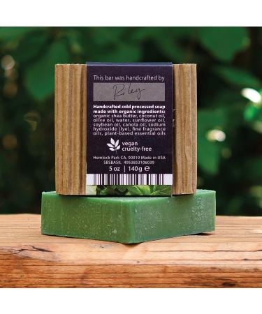 Hemlock Park Genovese Basil Shea Butter Bar Soap | Handcrafted in USA | Moisturizing Formula with Coconut Oil & Olive Oil | 1 Bar - Buy Online on SooperMarket.com