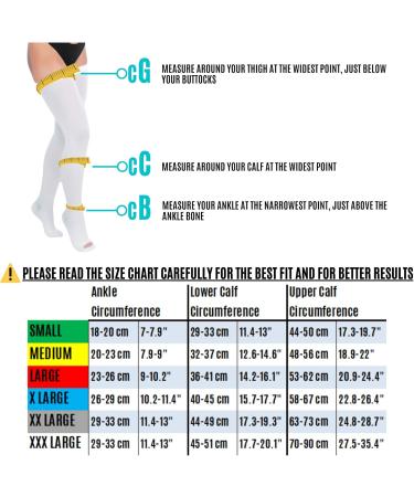 Invera Anti-Embolism Compression Stockings - Thigh High Unisex Ted Tube Socks 15-20mmHg Moderate Level XL | International Shipping - Buy Online on SooperMarket.com