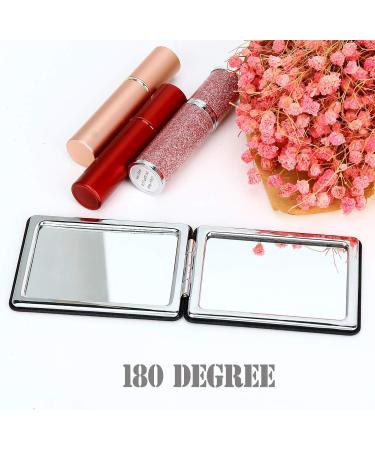 Compact Black Travel Makeup Mirror for Men, Women & Girls - Portable Double-Sided Magnifying Vanity Mirror - Ideal for Purse, Handbag & Pocket - Distortion-Free - Buy Online on SooperMarket.com