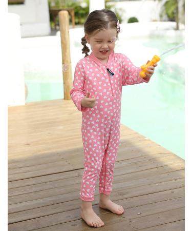 weVSwe Baby Toddler Boy Rash Guard Swimsuit UPF 50+ Sun Protection | Pink Hearts | 12-18 Months - Buy Online on SooperMarket.com
