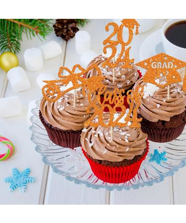 Rsstarxi 36 Pack Class of 2024 Graduation Cupcake Toppers 2024 Graduation Food Appetizer Picks 2024 Grad Cap Done Diploma Cupcake Picks for 2024 Graduation Theme Party Cake Decorations Orange - Buy Online on SooperMarket.com