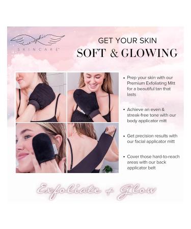 Seraphic Skincare 4-Piece Self Tanner Kit - Premium Exfoliating Mitts & Applicator Belt for Perfect Tan Glow - Ideal for All Skin Types - Shop Internationally - Buy Online on SooperMarket.com