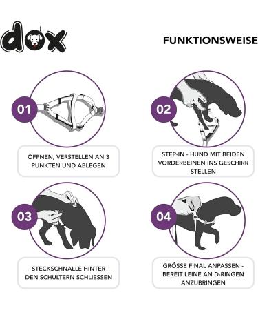 Buy DDOXX Nylon Step-In Dog Harness - Adjustable Purple Puppy Harness | All Sizes Available | Size S (45-63 cm) - International Shipping - Buy Online on SooperMarket.com