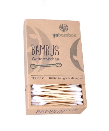 yabamboo bamboo cotton swabs pack of 4 (800 pieces) l 100% biodegradable sustainable & vegan I compostable I without plastic
