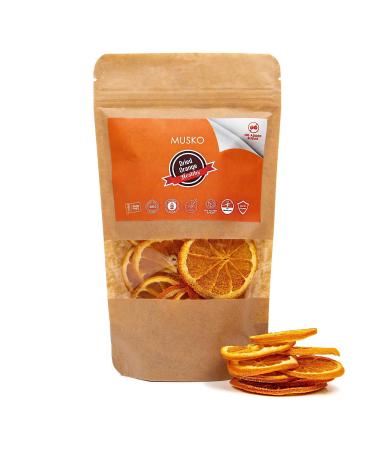 MUSKO Premium Dried Orange Slices | Sun Dried | 70g | Dehydrated Slices for Cocktails & Deserts & Garnishes | No Added Sugar | No Preservative | Vegan | Gluten Free | 100% Natural | - Orange