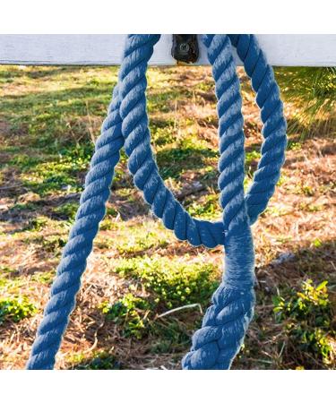 TrustBreech 10ft Solid Cotton Lead Rope - Made in USA - 5/8 inch Thick - Heavy-Duty Bolt Snap - Handmade Soft Dark Grey Blue - Buy Online on SooperMarket.com