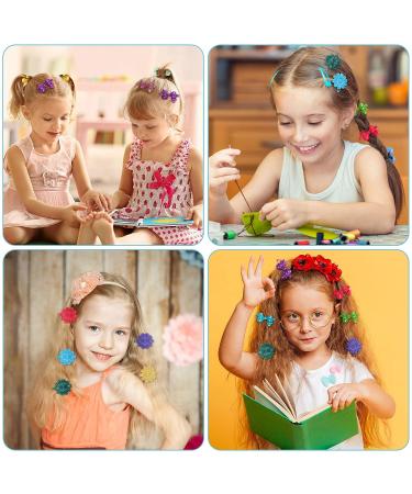 100 Pcs Girls Hair Accessories: Self Hinge Barrettes, Hair Ball Ties, Plastic Clips for Toddler Girls - Bow Flower Hair Tie for Baby Girls (Cool) - Buy Online on SooperMarket.com