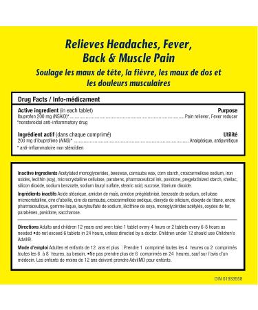 Advil Tablets (24 Count) 200 mg ibuprofen Temporary Pain Reliever / Fever Reducer - Buy Online on SooperMarket.com