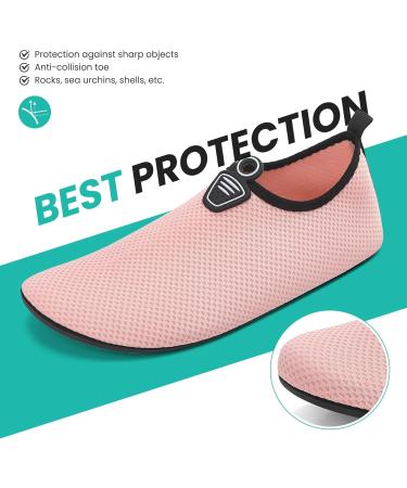Ruomu Fast Drying Bathing Shoes for Women & Men | Slipproof Aqua Shoes | Lightweight Beach & Surf Footwear | Size 38 EU - Pink - Buy Online on SooperMarket.com