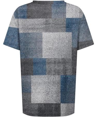 Buy Women's Oversized V Neck Short Sleeve Tops - Trendy Loose Casual Printed Button Down T-Shirt in Blue - Perfect for All Occasions - Buy Online on SooperMarket.com