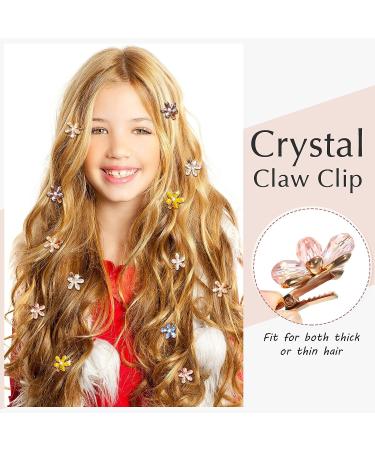 21-Piece Simple Colors Flower Crystal Hair Clips Set for Women and Girls - Mini Crystal Barrettes and Hairpins - Hair Accessories - Buy Online on SooperMarket.com