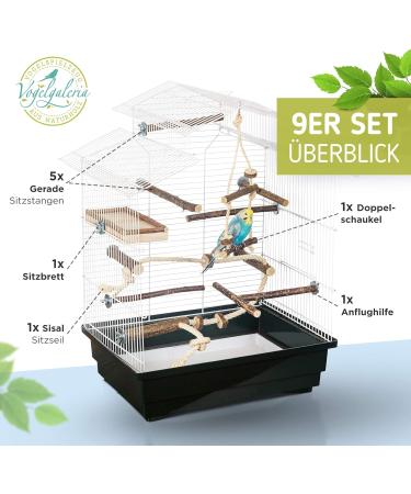 9-Piece Bird Cage Accessory Set for Budgies & Small Birds | Ideal for Species-Appropriate Care - Buy Online on SooperMarket.com