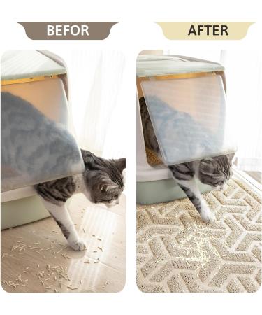 JanYoo Cat Litter Box Mat Kitty Premium PVC Pad Durable Trapping Rug Phthalate Free Urine-Resistant Scatter Control 90 x 60 CM Beige - Buy Online on SooperMarket.com