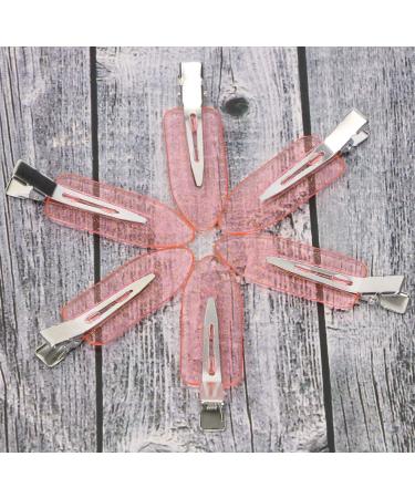 Mini Skater 6Pcs No Bend Hair Clip Set - Glitter Pink | Hair Salon Styling Clips for Bangs & Waves - Buy Online on SooperMarket.com