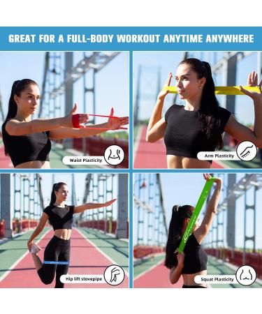 Set of 5 Resistance Loop Exercise Bands for Home Gym Workouts - Elastic Workout Bands for Strength Training - Fitness Accessories for Women and Men - Buy Online on SooperMarket.com
