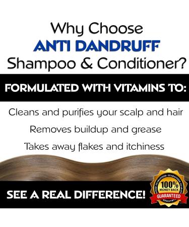 Moisture Renewal Anti Dandruff Shampoo & Conditioner Set | Organic Itchy Scalp Treatment for All Hair Types - 100% Natural & Safe - Buy Online on SooperMarket.com