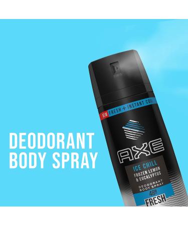 Axe Ice Chill Deodorant Body Spray - Frozen Lemon & Eucalyptus - 4 OZ (113g) - Pack of 3 Cans - Buy Online on SooperMarket.com